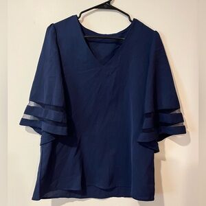 Elegant Navy Blue Women's Top